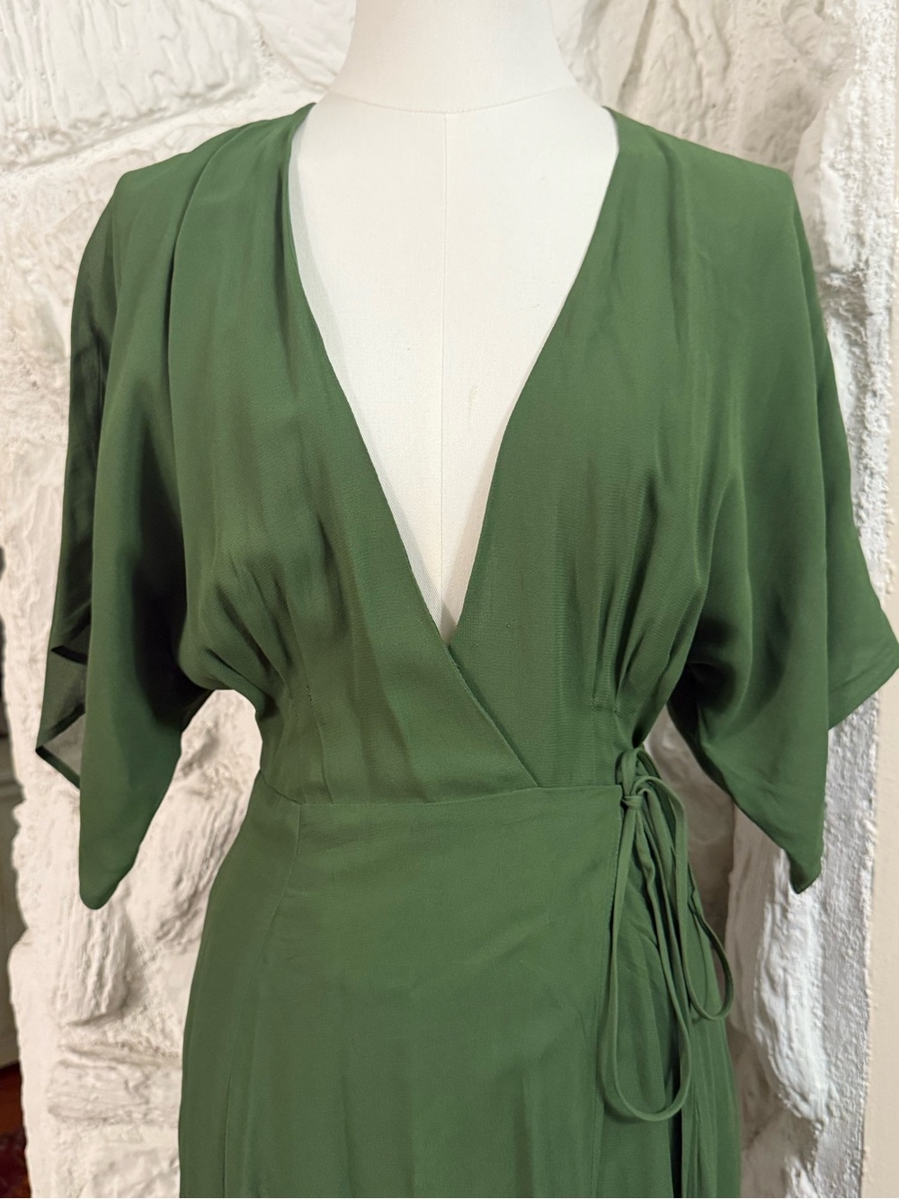 Reformation Olive Green Midi Dress